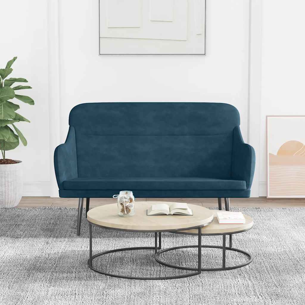 Panca Blu 110x76x80 cm in Velluto