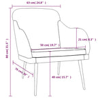 Poltrona Grigio Chiaro 63x76x80 cm Velluto