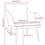 Poltrona Nera 63x76x80 cm Velluto