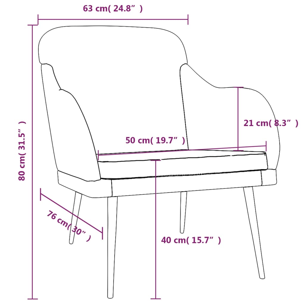 Poltrona Gialla 63x76x80 cm Velluto