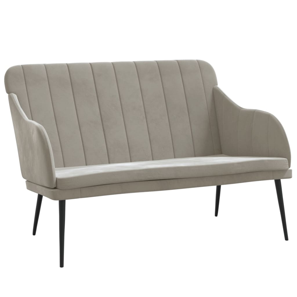 Panca Grigio Chiaro 110x76x80 cm in Velluto