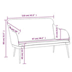 Panca Grigio Chiaro 110x76x80 cm in Velluto