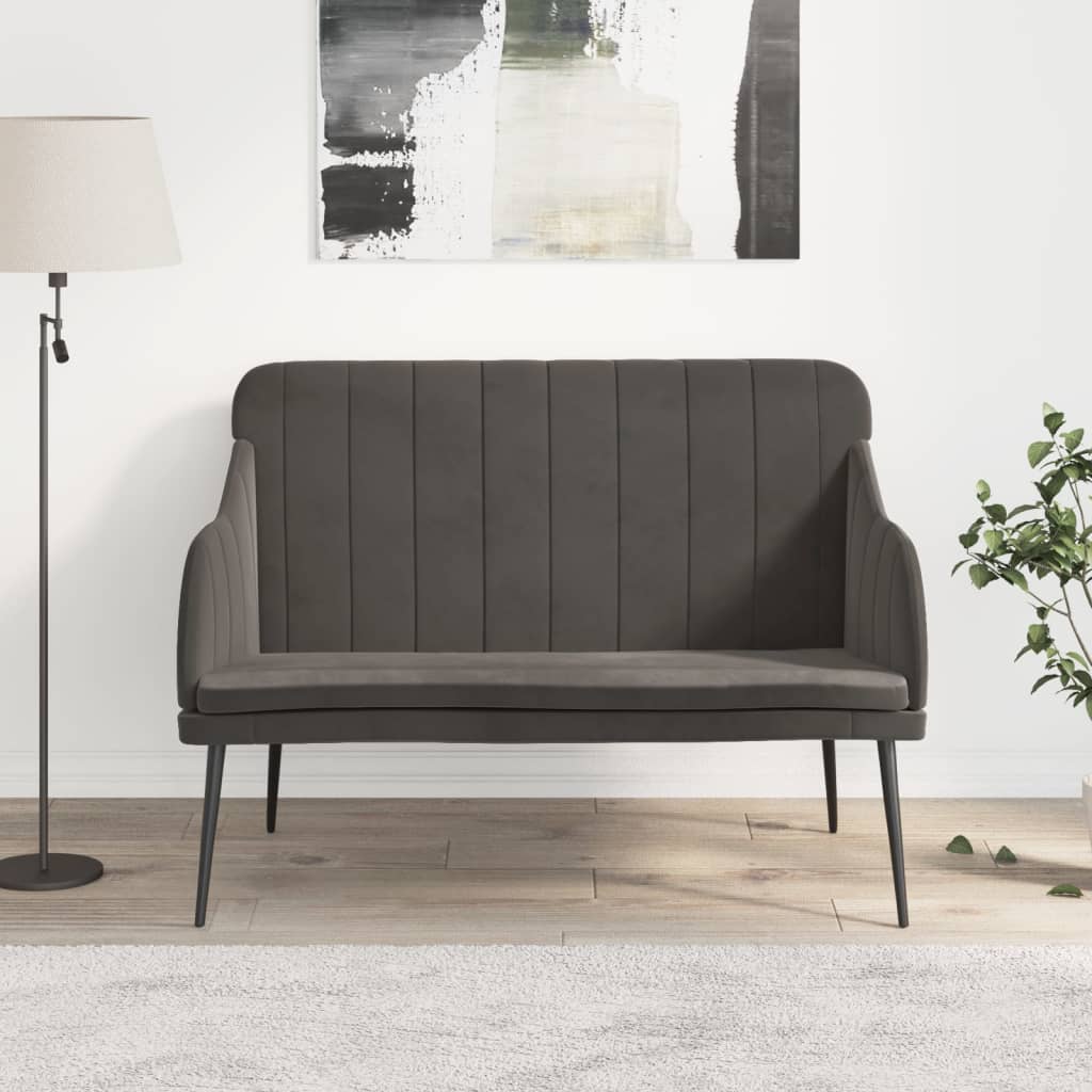 Panca Grigio Scuro 110x76x80 cm in Velluto