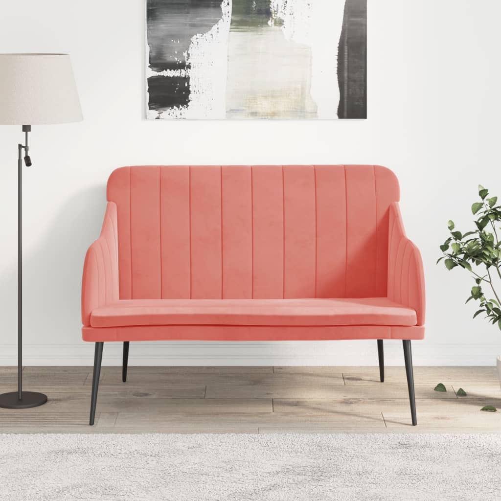 Panca Rosa 110x76x80 cm in Velluto