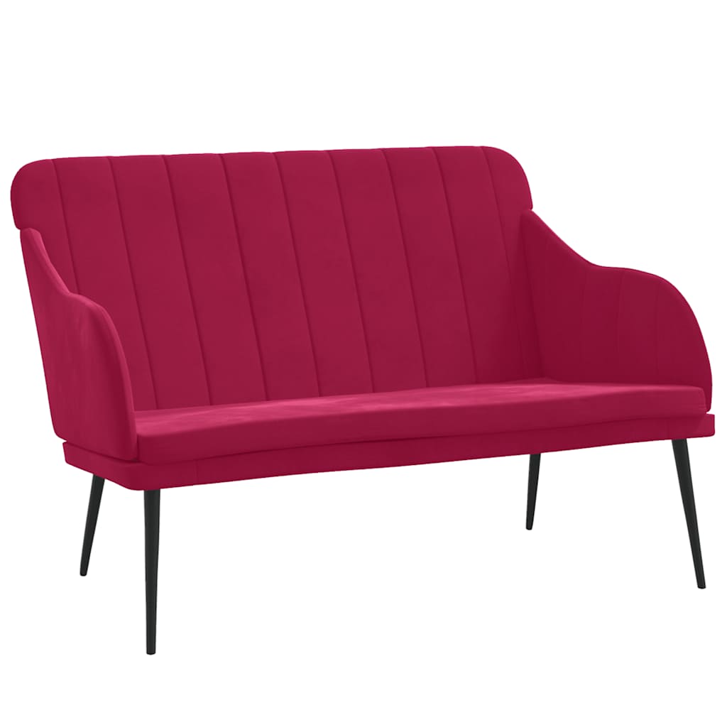 Panca Rosso Vino 110x76x80 cm in Velluto