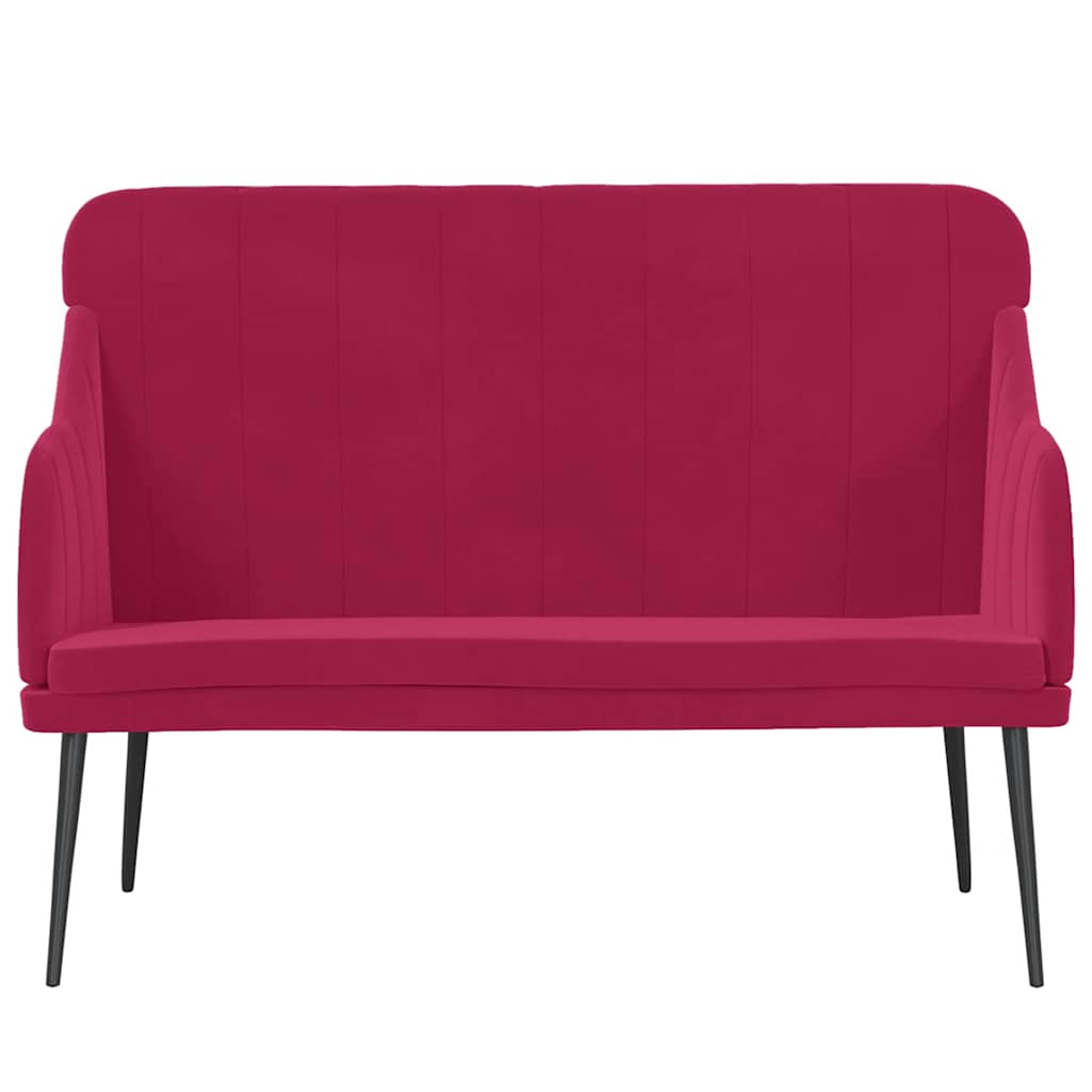 Panca Rosso Vino 110x76x80 cm in Velluto