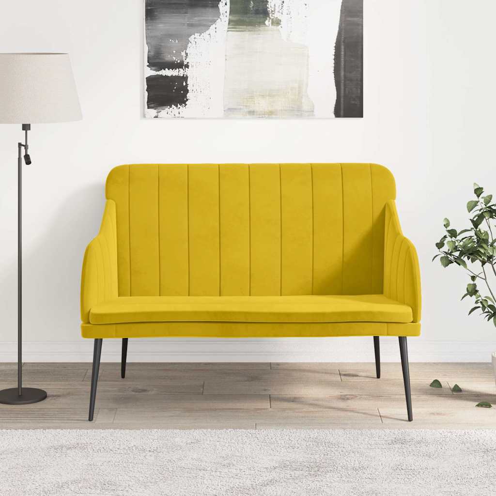 Panca Gialla 110x76x80 cm in Velluto