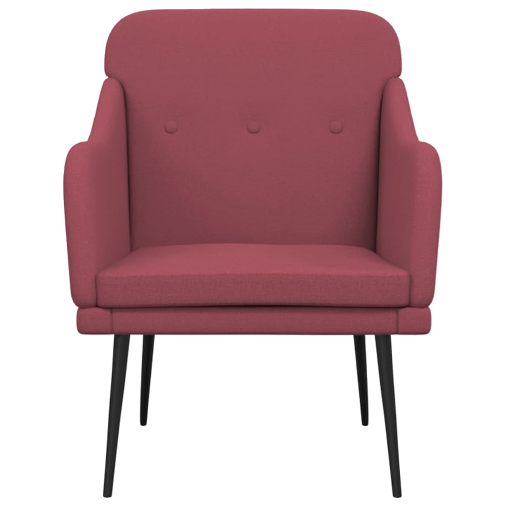 Poltrona Rosso Vino 63x76x80 cm in Tessuto