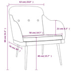 Poltrona Tortora 63x76x80 cm in Tessuto