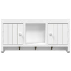 Armadietto per Chiavi Bianco 40x8,5x20 cm in Legno e Acciaio
