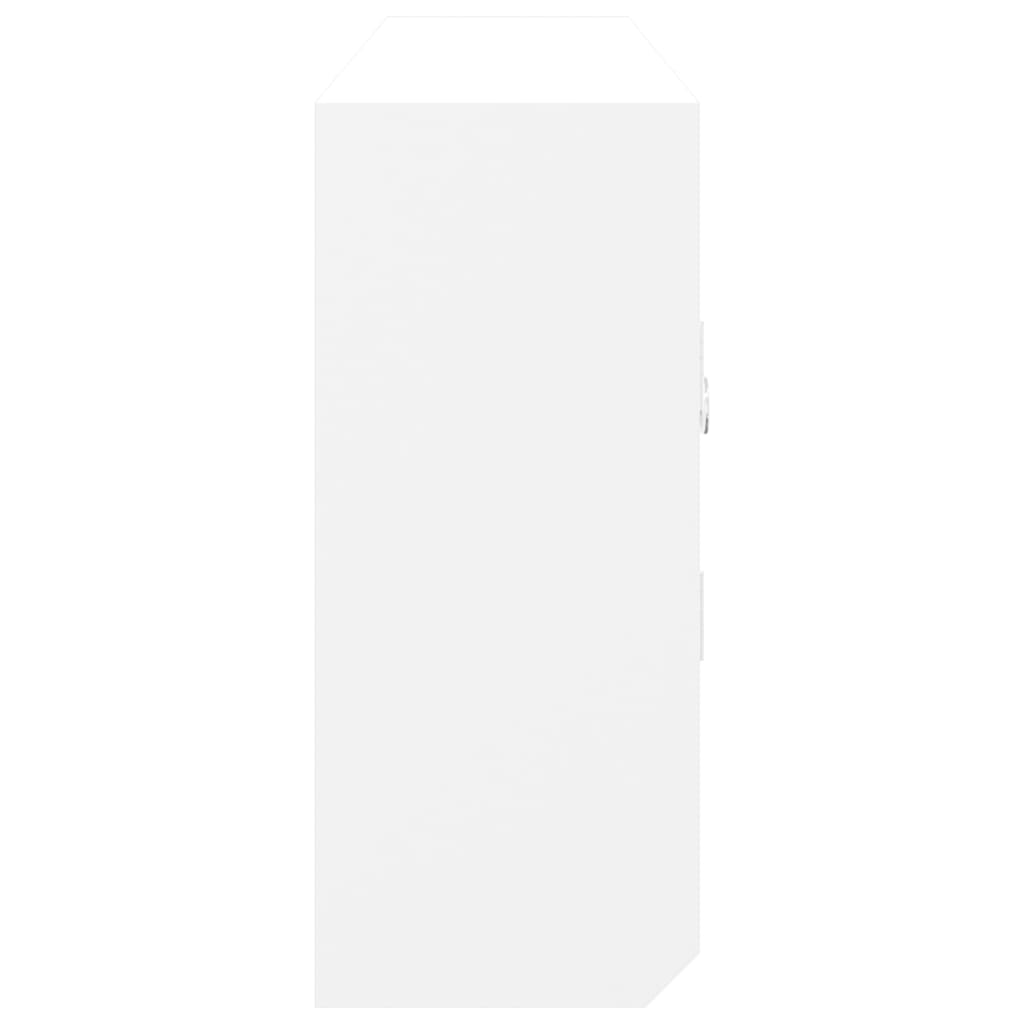 Armadietto per Chiavi Bianco 40x8,5x20 cm in Legno e Acciaio