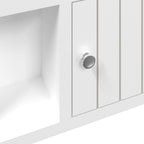 Armadietto per Chiavi Bianco 40x8,5x20 cm in Legno e Acciaio