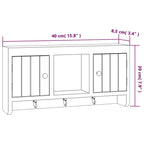 Armadietto per Chiavi Bianco 40x8,5x20 cm in Legno e Acciaio