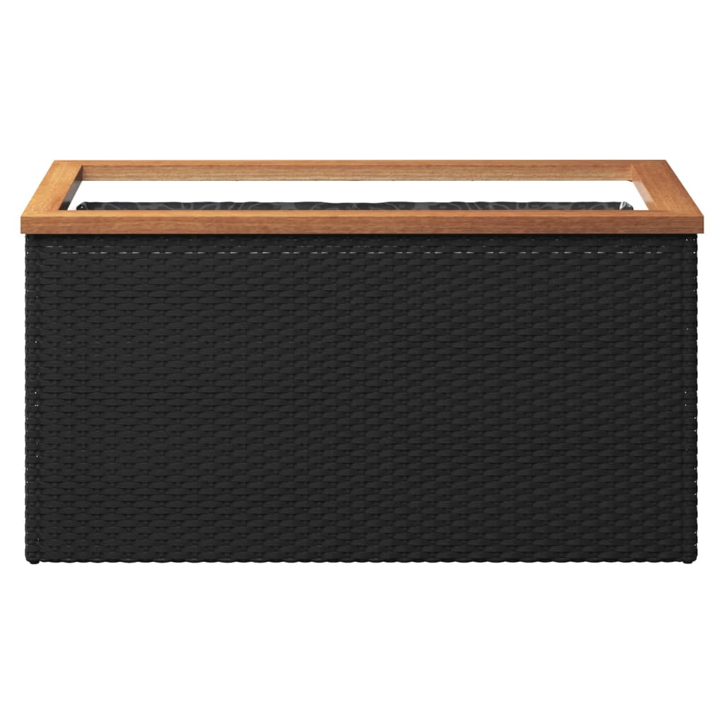 Fioriera Nera 80x40x40 cm in Polyrattan