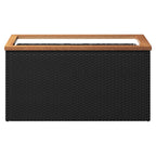 Fioriera Nera 80x40x40 cm in Polyrattan