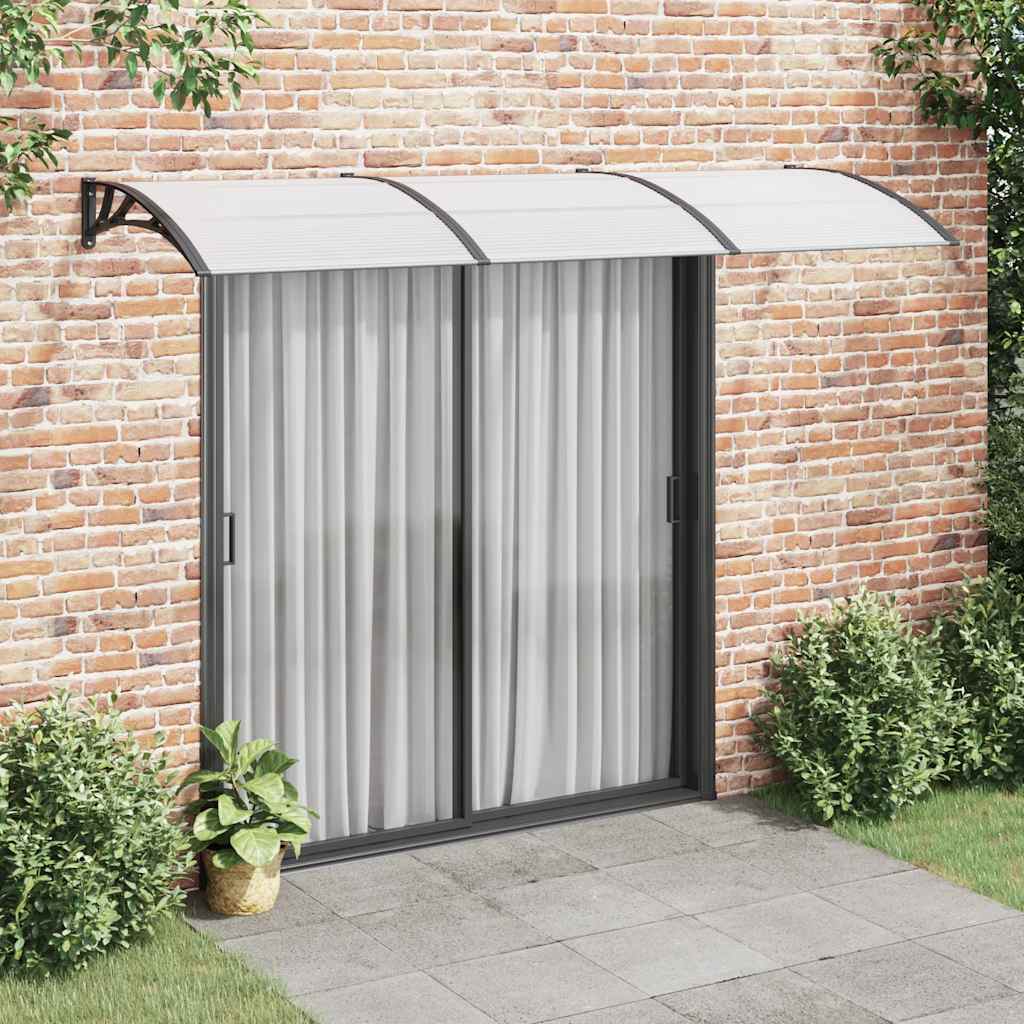 Tettoia per Porta Nero e Trasparente 300x75 cm in Policarbonato