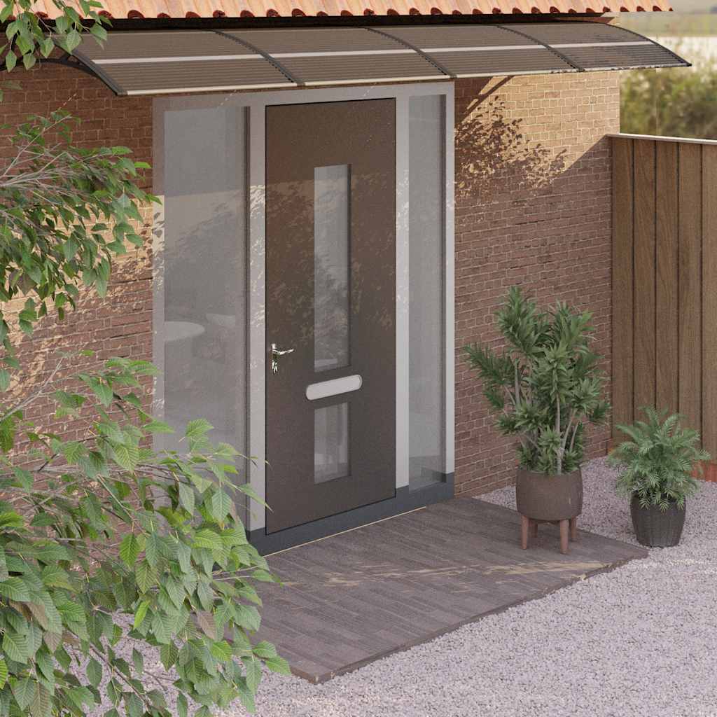Tettoia per Porta Nera 350x75 cm Policarbonato