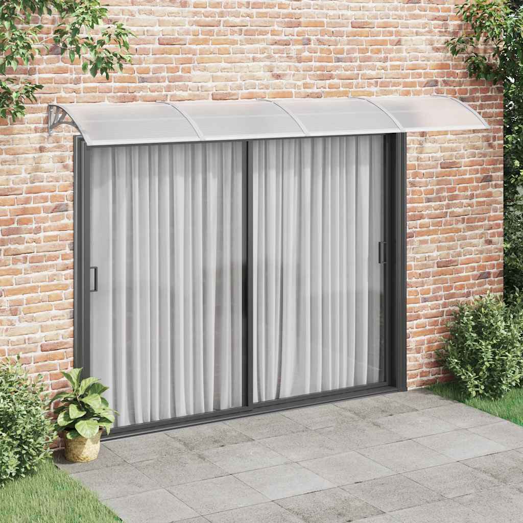Pensilina per porta grigia 350x100 cm in policarbonato