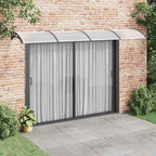 Tettoia per Porta Nero e Trasparente 400x75 cm in Policarbonato