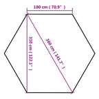 Tendone Esagono Pop-Up Pareti Laterali 3,6x3,1m Tortora 220g/m²
