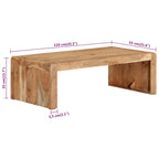 Tavolino da Salotto 110x55x35 cm in Legno Massello di Acacia