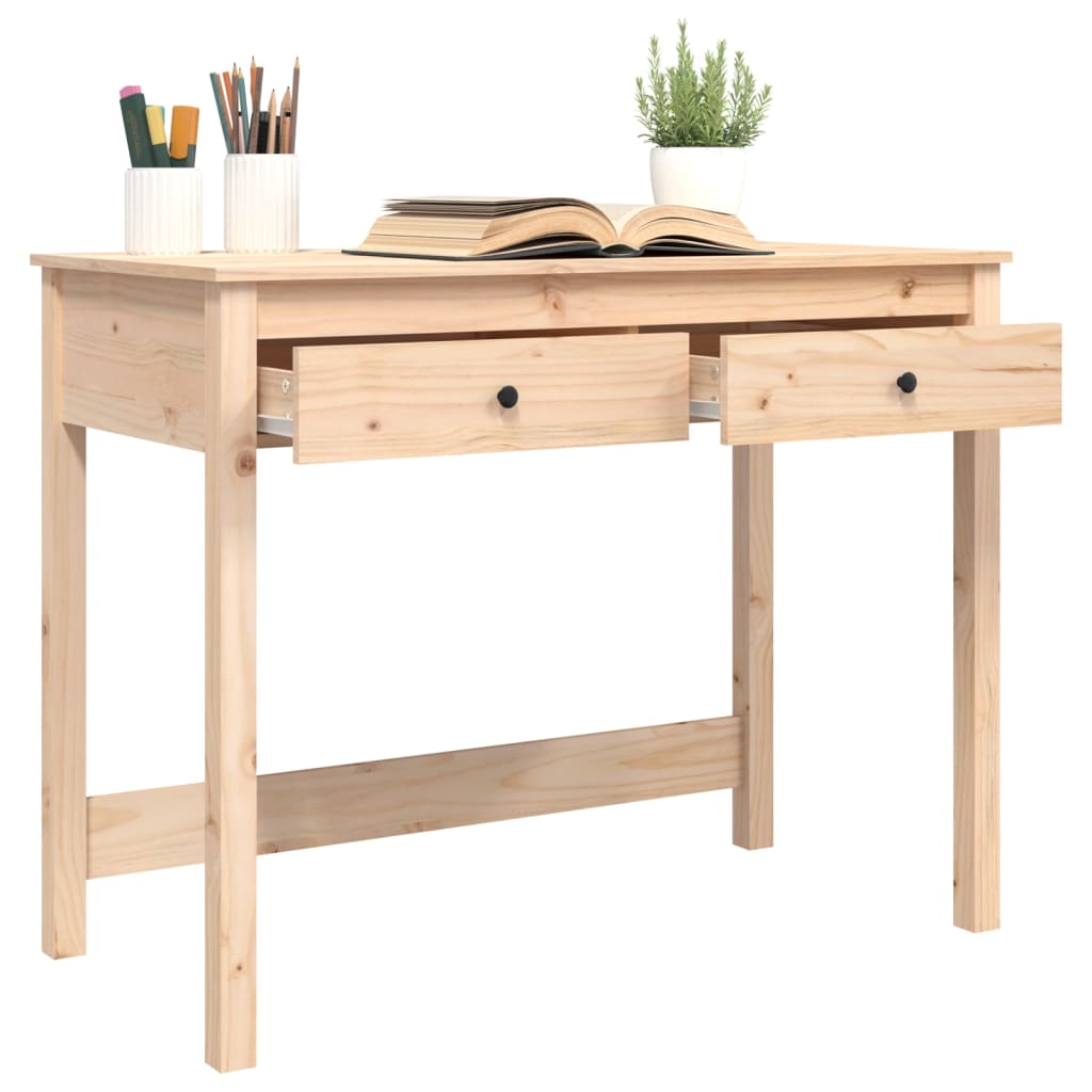Scrivania con Cassetti 100x50x78 cm in Legno Massello di Pino