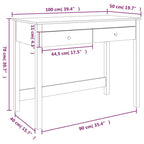 Scrivania con Cassetti 100x50x78 cm in Legno Massello di Pino