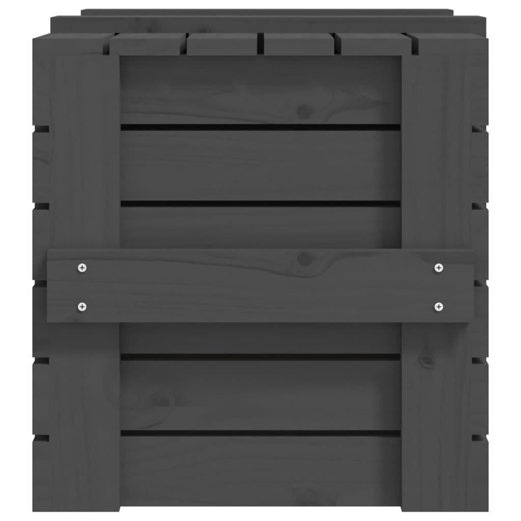 Contenitore Portaoggetti Grigio 58x40,5x42 cm Massello di Pino