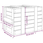 Contenitore Portaoggetti Grigio 58x40,5x42 cm Massello di Pino