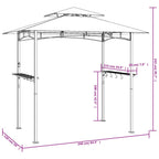 Gazebo Barbecue Ripiani Laterali Antracite 240x150x243 Acciaio