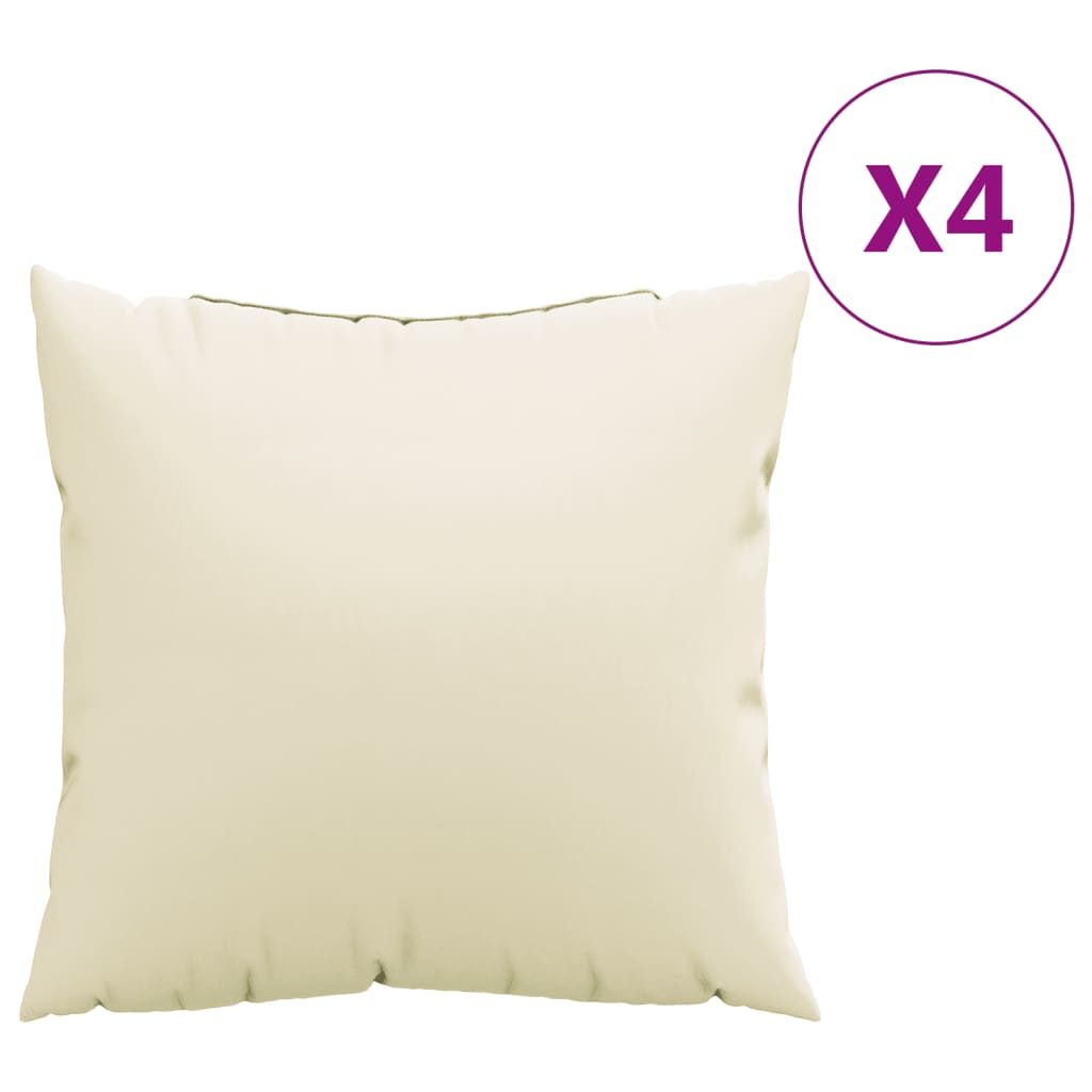 Cuscini per Divano 4 pz Crema 40x40 cm in Tessuto