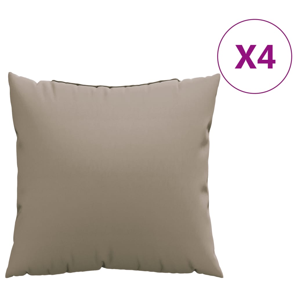 Cuscini per Divano 4 pz Tortora 40x40 cm in Tessuto