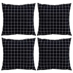Cuscini Scatter a scacchi 4 pcs Quadro Nero 40 x 40 cm