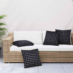 Cuscini Scatter a scacchi 4 pcs Quadro Nero 50 x 50 cm