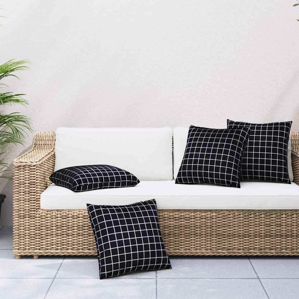 Cuscini Scatter a scacchi 4 pcs Quadro Nero 50 x 50 cm