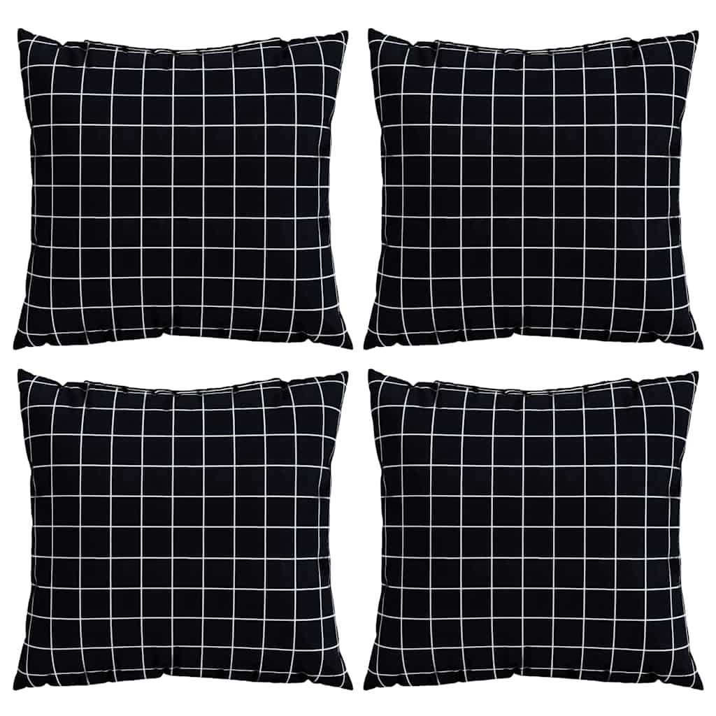 Cuscini Scatter a scacchi 4 pcs Quadro Nero 50 x 50 cm