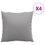 Cuscini per Divano 4 pz Grigi 60x60 cm in Tessuto