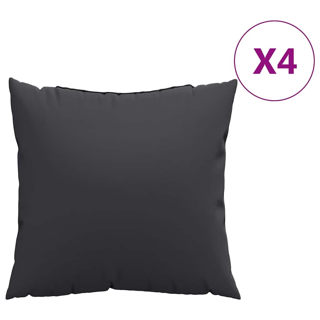 Cuscini per Divano 4 pz Neri 60x60 cm in Tessuto