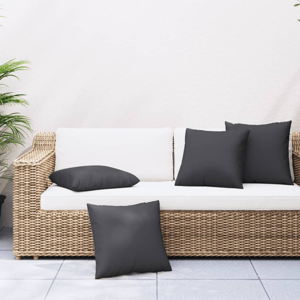 Cuscini per Divano 4 pz Neri 60x60 cm in Tessuto