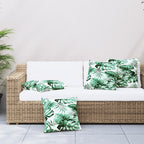 Cuscini per Divano 4 pz Motivo a Foglie 60x60 cm in Tessuto