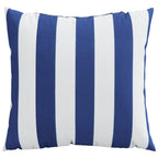 Cuscini Decorativi 4pz Strisce Blu e Bianco 60x60 cm Tessuto