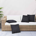 Cuscini Scatter a scacchi 4 pcs Quadro Nero 60 x 60 cm