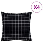 Cuscini Scatter a scacchi 4 pcs Quadro Nero 60 x 60 cm