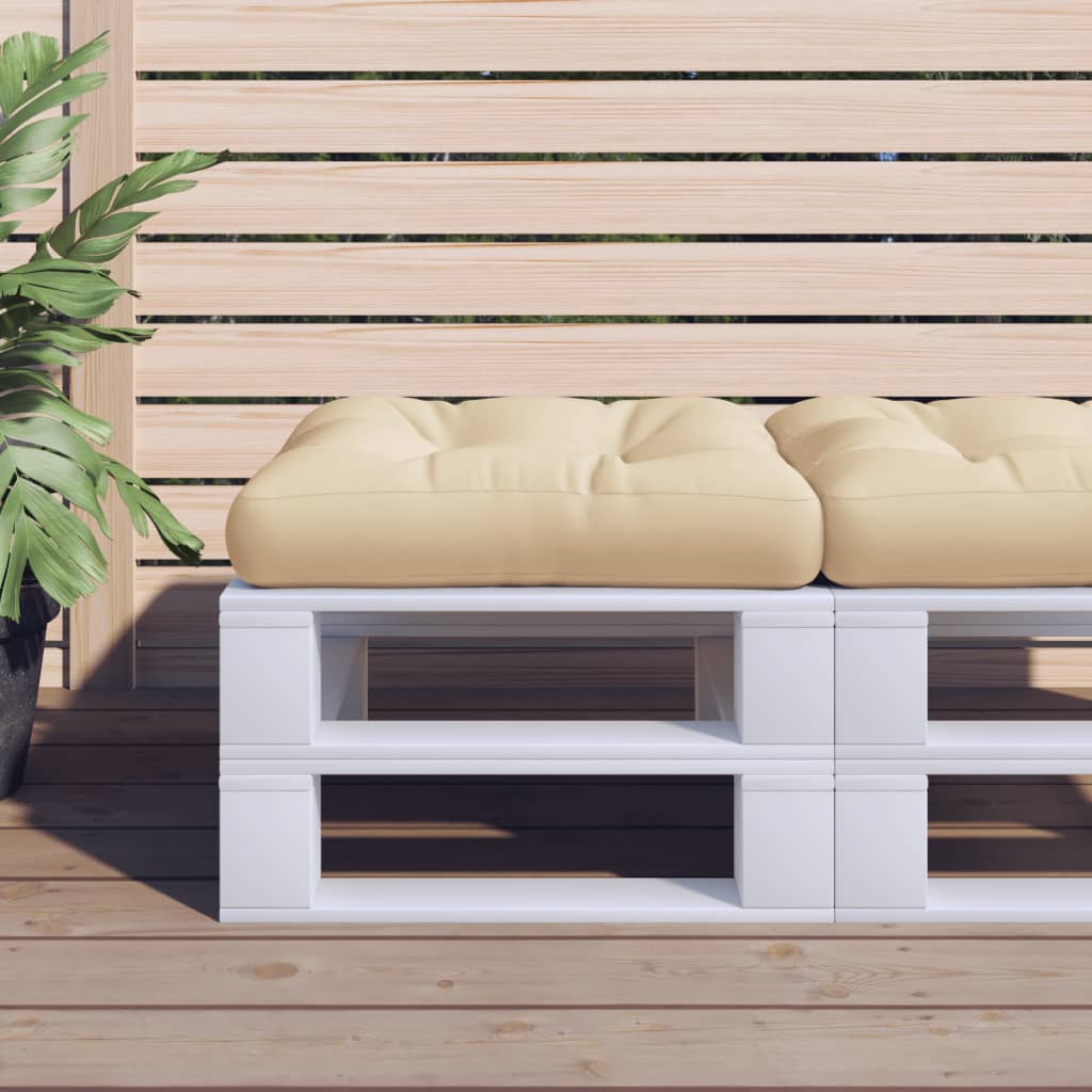 Cuscino per Pallet Beige 50x50x12 cm in Tessuto