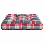 Cuscino per Pallet a Quadri Rossi 50x50x12 cm in Tessuto