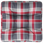 Cuscino per Pallet a Quadri Rossi 50x50x12 cm in Tessuto