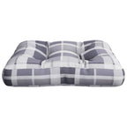 Cuscino per Pallet Motivo a Quadri Grigi 50x50x12 cm in Tessuto