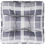 Cuscino per Pallet Motivo a Quadri Grigi 50x50x12 cm in Tessuto