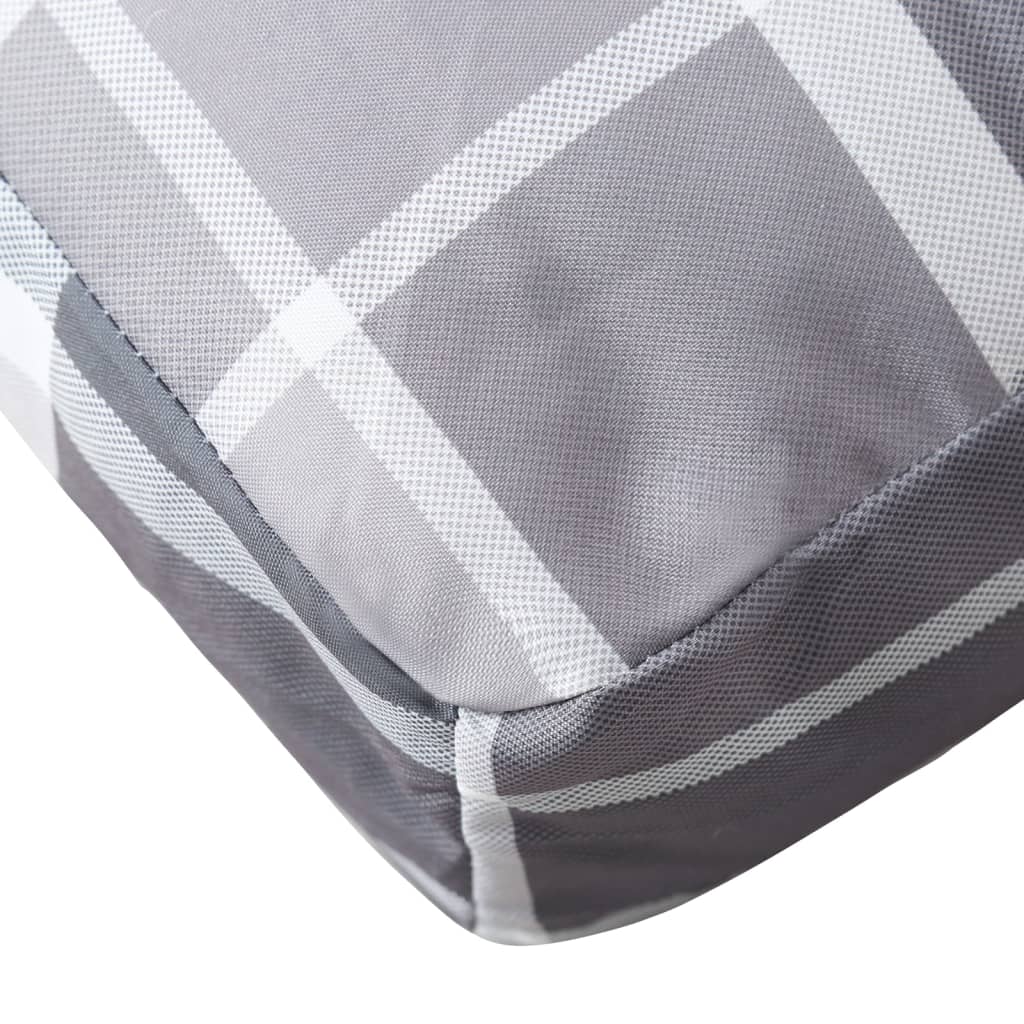 Cuscino per Pallet Motivo a Quadri Grigi 50x50x12 cm in Tessuto