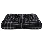 Cuscino per Pallet Motivo a Quadri Nero 50x50x12 cm in Tessuto